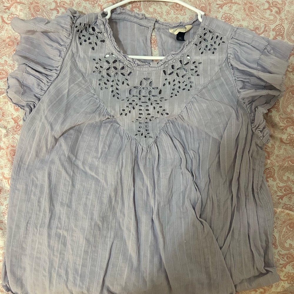 Universal Thread Light Purple Eyelet Blouse
